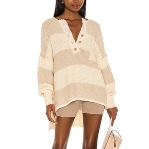 Free People Road Trip Stripe Henley Sweater S